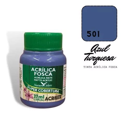 Tinta Acrilica Fosca Acrilex 37ml 501 Azul Turquesa MercadoLivre