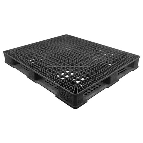 40 X 48 Stackable Plastic Fda Pallet Black One Way Solutions Pp O