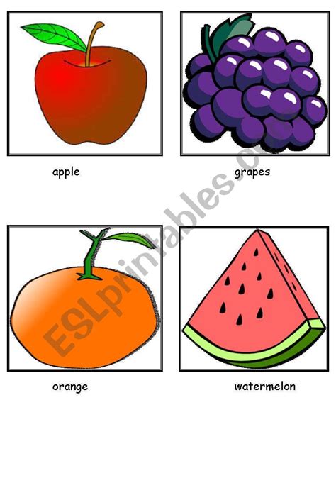 Fruits Flashcards Fruits Esl Worksheet By Earthlingstuff