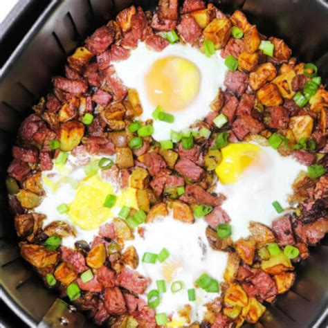 Air Fryer Corned Beef Hash With Eggs Or Without Ninja Foodi