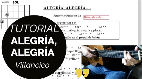 Villancico Alegría Alegría Tutorial Partitura Guitarra