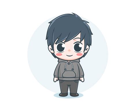 Cute boy wearing hoodie cartoon illustration 5610578 Vector Art at Vecteezy