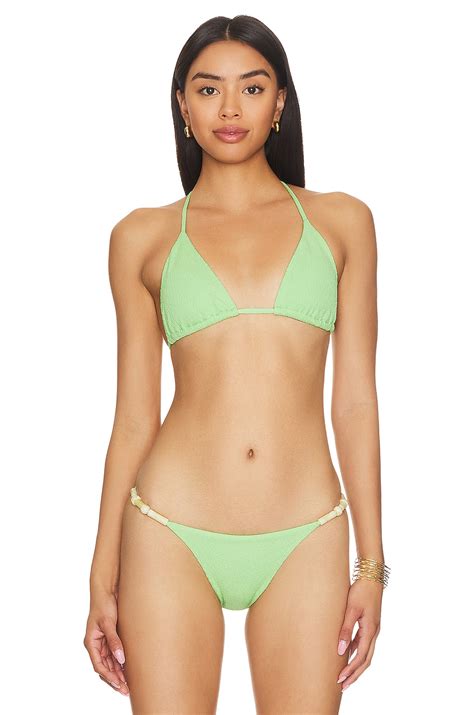 Vix Swimwear Zene T Back Bikini Top In Firenze Lime Revolve