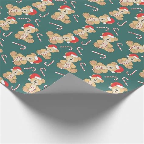 Christmas Teddy Bear Wrapping Paper Zazzle