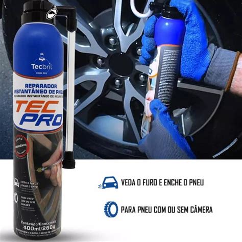 Reparador de Pneu Instantâneo Tecpro Veda Enche Pneu 400ml 260g