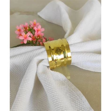 Golden Indian Art Villa Pure Brass Designer Napkin Ring For Hotel At