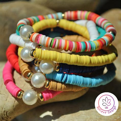 6mm Heishi Bead Mix And Match Bracelets Heishi Clay Etsy