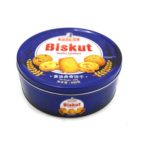 Bo Te Biscuits Au Beurre Bleu Ronde Personnalis E