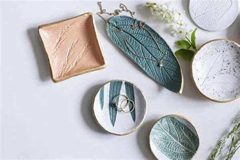 Diy Cute Jewellery Trays Imprinting Air Dry Clay