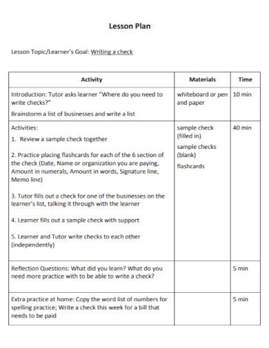 Tutor Lesson Plan 10 Examples Format How To Write Pdf