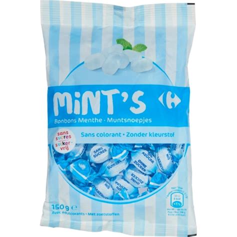 Bonbons menthe sans sucres CARREFOUR le paquet de 150g à Prix Carrefour