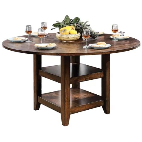 Round Dining Table In Brown Cherry Brown Cherry VigsHome