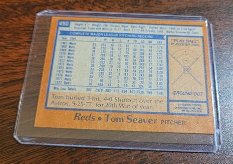 Topps Tom Seaver Baseball Card Cincinnati Reds Mt Ebay