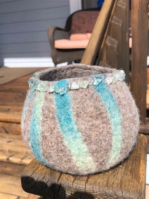 Wool Vessel Wool Container Felted Vase Wet Felted Vessel Etsy