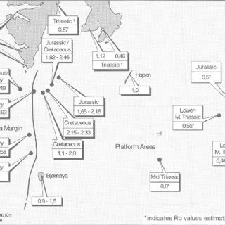 Map Illustrating Maturity Indicators Recorded From Shallow Boreholes