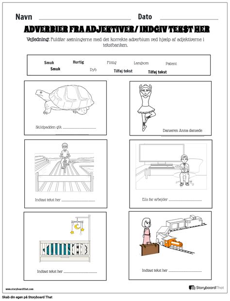 Adverb Arbejdsark Til B Rn Storyboard By Da Examples