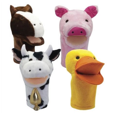 Get Ready Kids 2004186 Moveable Mouth Farm Animal Puppets Set Of 4 1