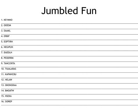 Jumbled Fun Word Scramble Wordmint