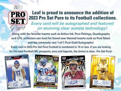 2023 Pro Set Pure Football Cards