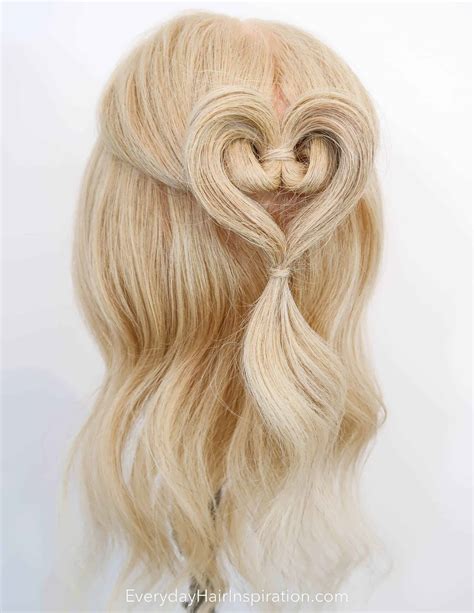 Twisted Heart Hairstyle For Beginners Perfect For Valentines Day Everyday Hair Inspiration