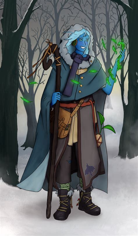 Oc Art One Of My Players Drew Her Water Genasi Druid Posted With