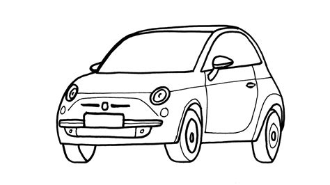 How To Draw A Fiat 500 Fiat 500 Car Sketch Drawing Easy How To Draw