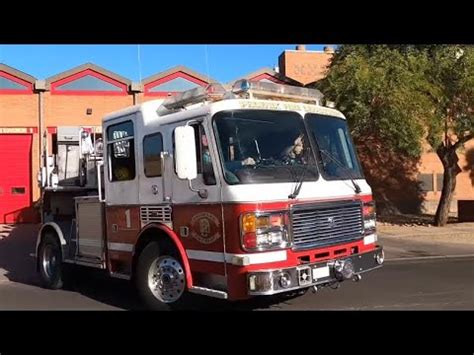 Phoenix Fire Dept Engine Ladder Reserve Tiller Responding