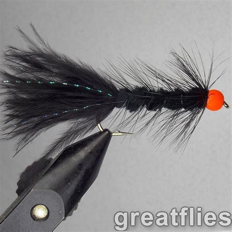 Dozen Woolly Bugger Black Red Bead Head Great Flies