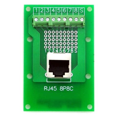 Rj P C Vertical Shielded Jack Breakout Board Terminal Block