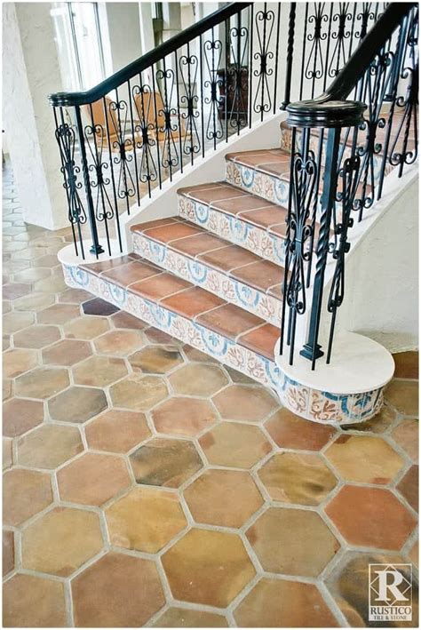 Mexican Tile Floor And Decor Hexagon Terracotta Flooring At Wedding Venue