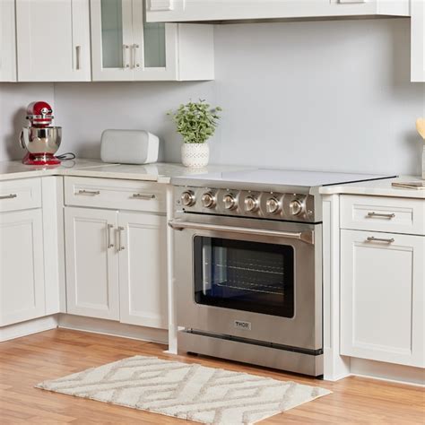 Thor Kitchen 36 In Glass Top 5 Burners 6 Cu Ft Freestanding Electric Range Stainless Steel