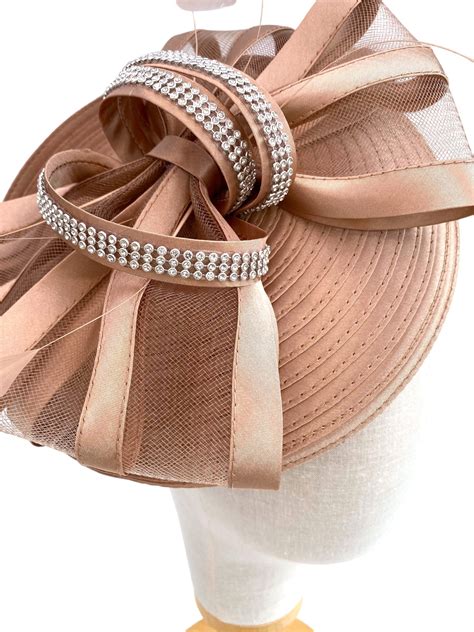 Rose Gold Fascinator With Diamante Loops