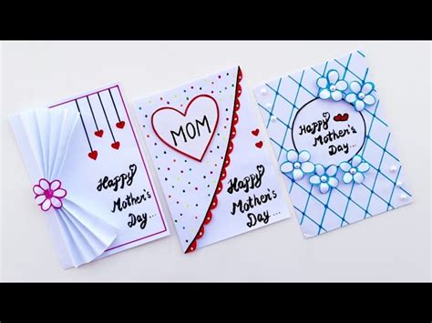 3 Easy And Beautiful White Paper Mothers Day Card Making Ideadiy Handmade Mothers Day Greeting Card