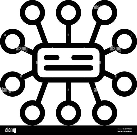 Traffic Monitoring Icon Outline Vector Data Network Organization