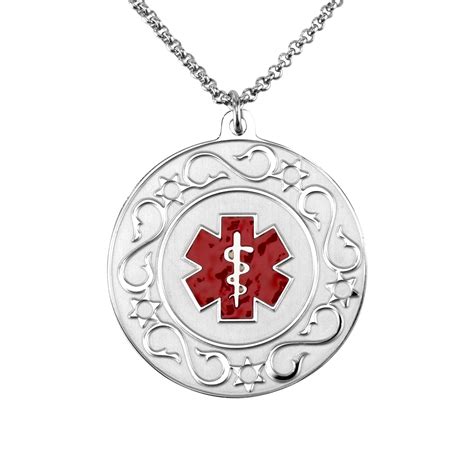 Custom Medical Alert Necklace Stainless Steel Engraved Medical Jewelry