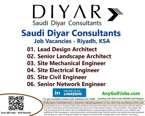 Saudi Diyar Consultants Job Vacancies Riyadh KSA 2024 AnyGulfJobs