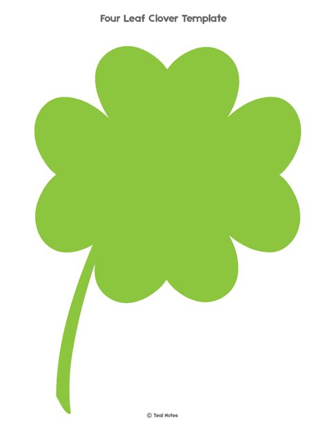 Four Leaf Clover Template Free Shamrock Template Printable