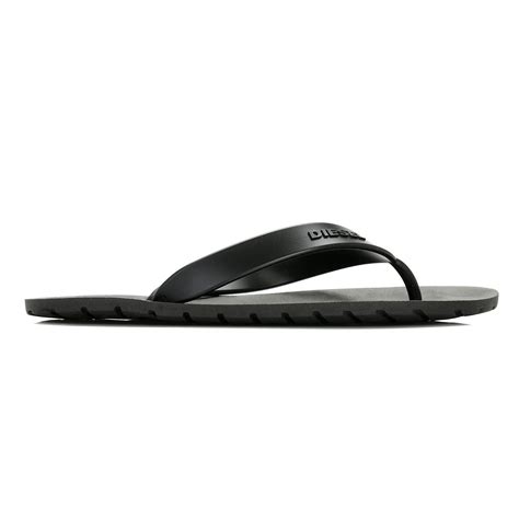 Diesel Splish Men Black Rubber Flip Flops For Men Lyst