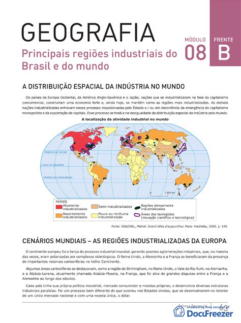 6 Principais Regioes Industriais Do Brasil E Do Mundo Geografia