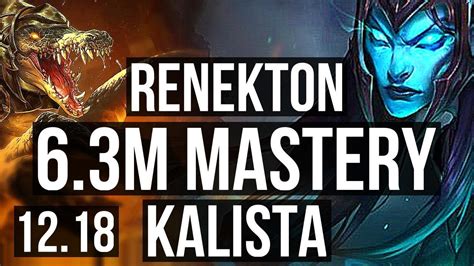 Renekton Vs Kalista Top 6 3m Mastery 7 0 4 1300 Games Godlike