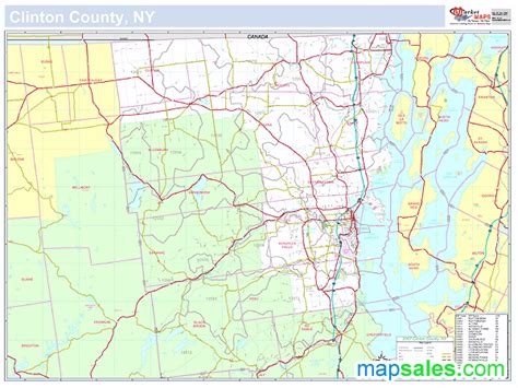 Clinton, NY County Wall Map by MarketMAPS - MapSales