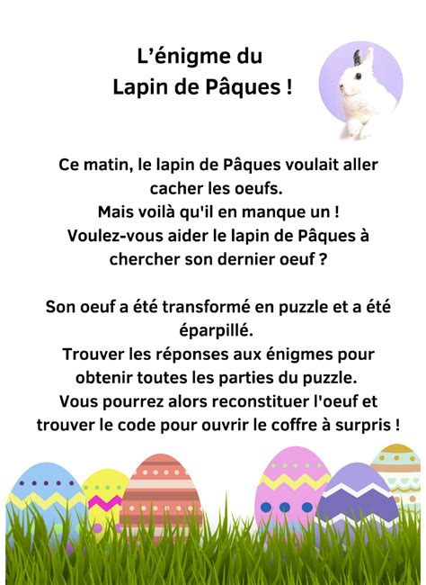 Lénigme du lapin de Pâques Point KT