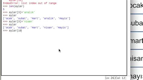 Python ile Programlama 5 Bölüm 2 Parça Listeler YouTube
