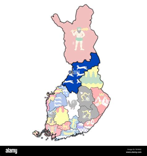 Territory Of Northern Ostrobothnia Region On Map Of Administrative