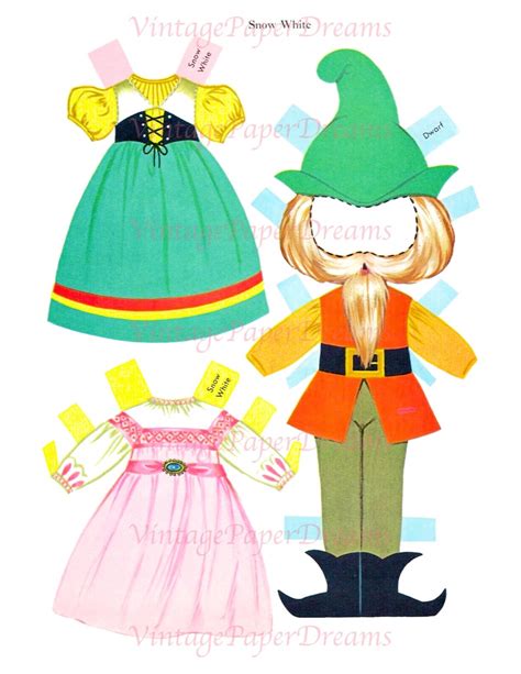 Vintage Paper Doll Printable Pdf Jpeg Magicfairy Tale Paper Doll S