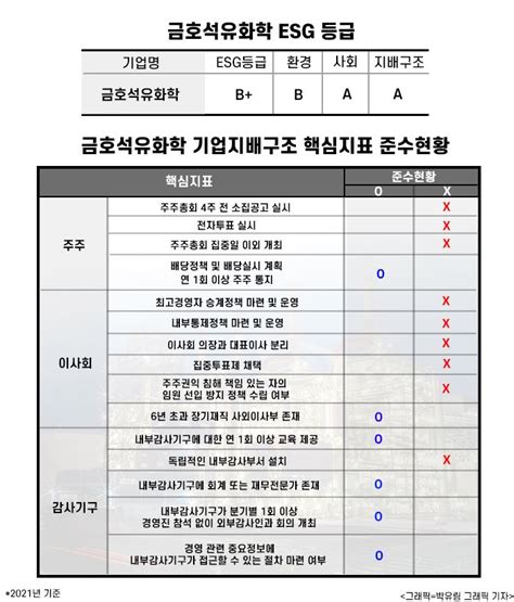 3세 경영 속도내는 금호석유화학 지배구조 투명성 업계 꼴지 주주경제신문