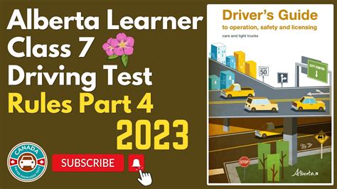 Alberta Learner Class 7 Driving Test 2023 Rules Part 4 Canadian