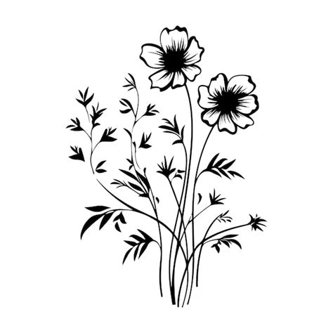 Premium Vector Simple Flower Outline Illustration