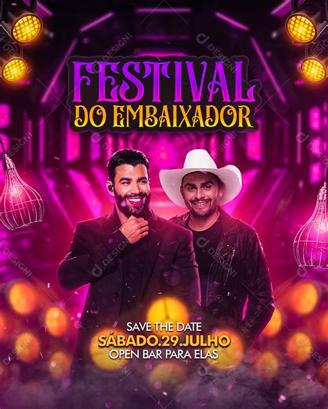 Festival Do Embaixador Flyer Gusttavo Lima Mano Walter Social Media Psd