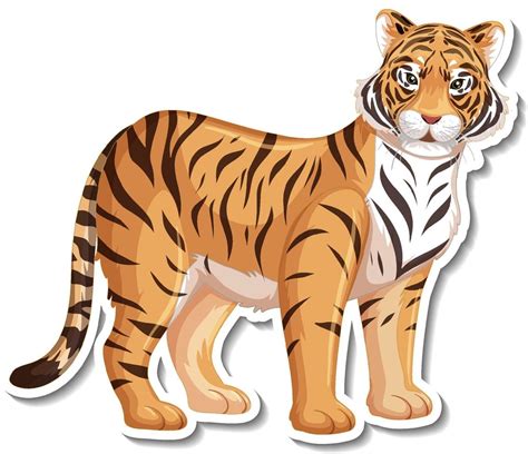 Um Modelo De Adesivo De Personagem De Desenho Animado De Tigre 3274671